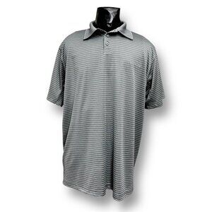 Columbia XXL Gray Striped Polo Shirt Performance Golf Outdoor Activewear
